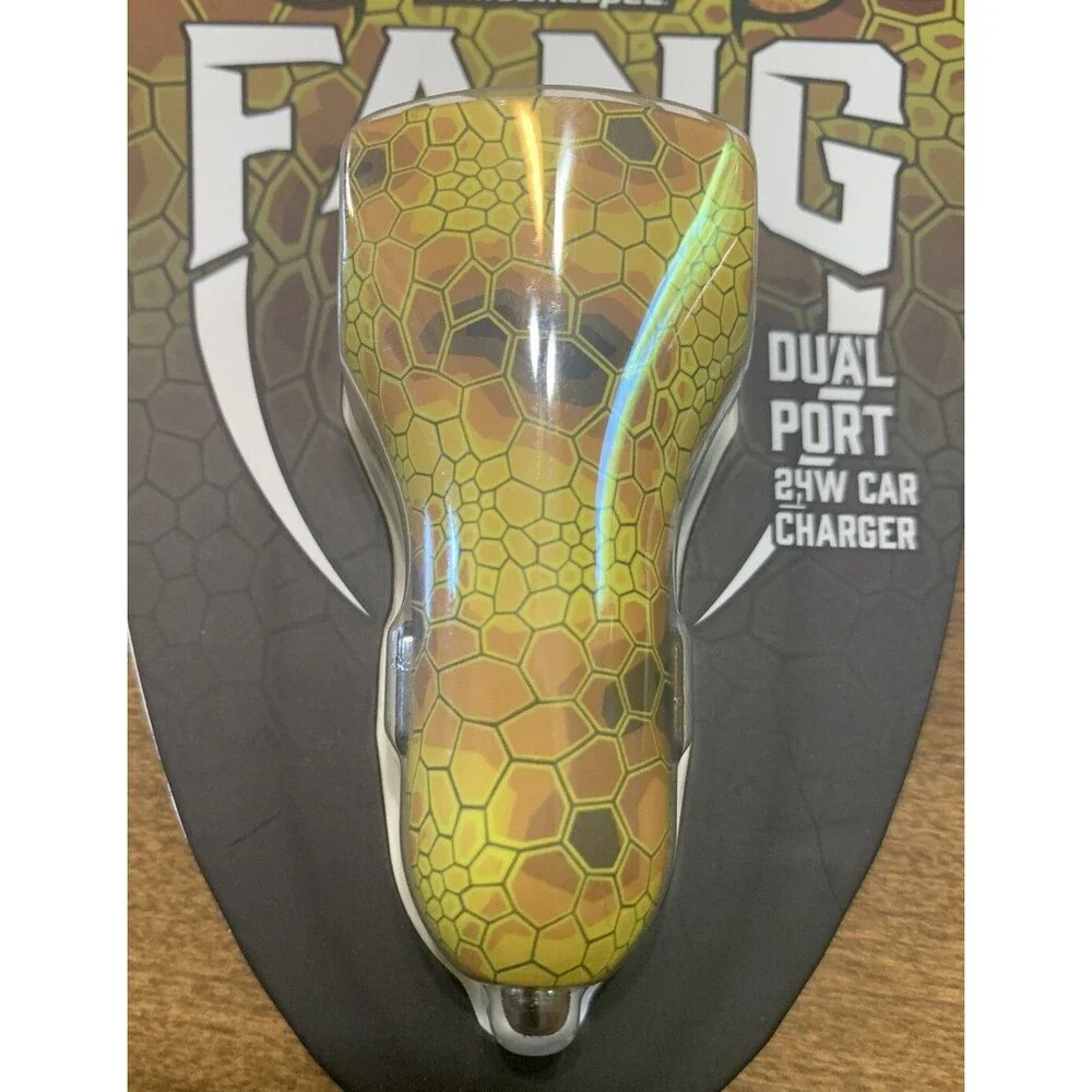 Mobile Spec MBSSP22DC FANG 24W Dual Port USB Car Charger New In Box NIB Yellow